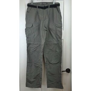 REI Convertible Hiking Pants Mens Large 36L Green/Gray Nylon Cargo Zip Off UPF50
